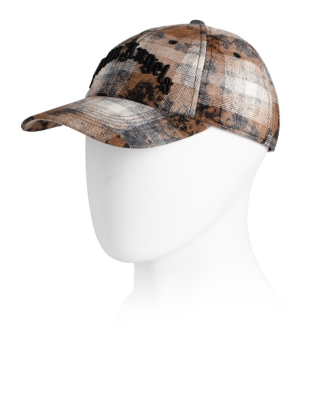 PALM ANGELS Curved Logo Check Cap
